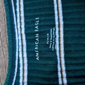 American Eagle Outfitters Green striped baby T (M)